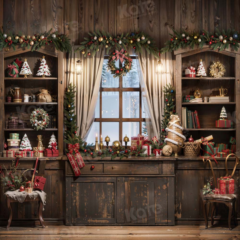 Kate Winter Christmas Retro Room Backdrop Designed by Chain Photography - Kate Backdrop AU