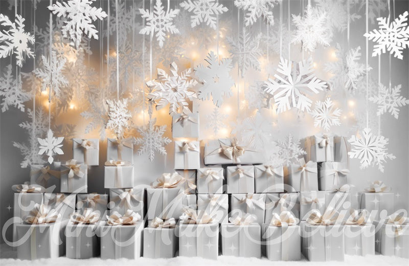 Kate Paper Snowflakes Wrapped Gifts Backdrop Designed by Mini MakeBelieve - Kate Backdrop AU