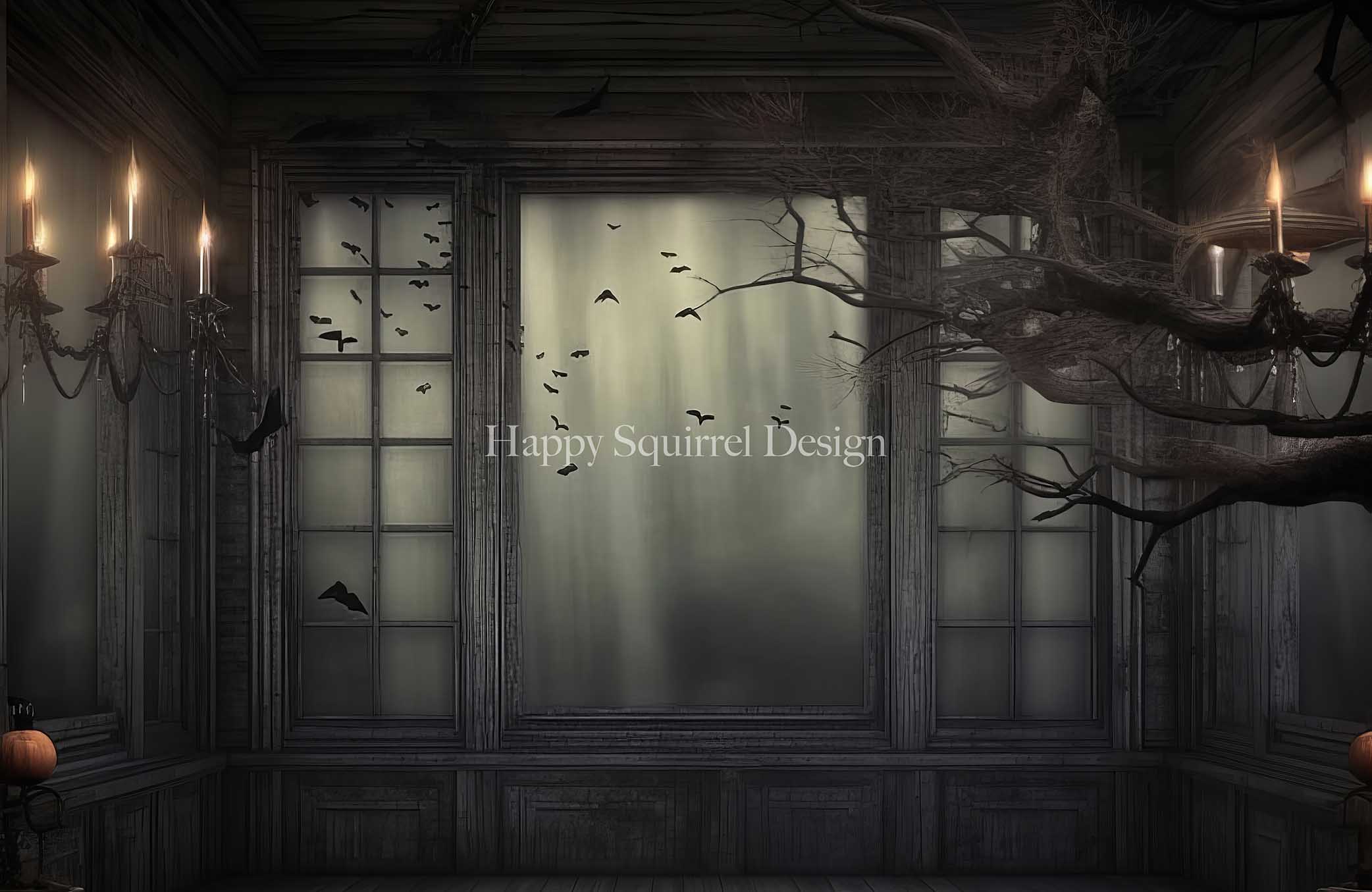 Kate Abandoned Spooky Room Backdrop Designed by Happy Squirrel Design - Kate Backdrop AU