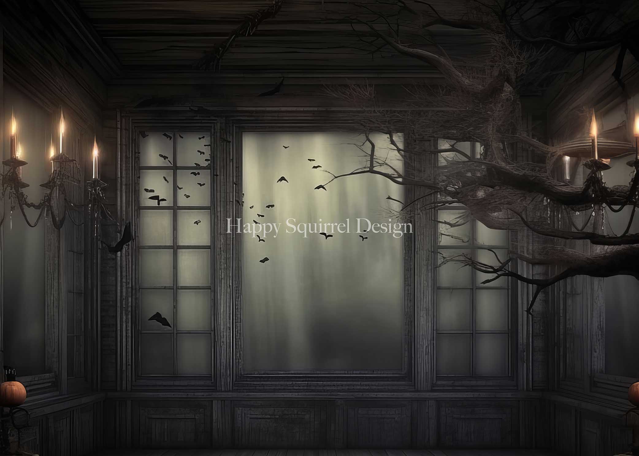 Kate Abandoned Spooky Room Backdrop Designed by Happy Squirrel Design - Kate Backdrop AU