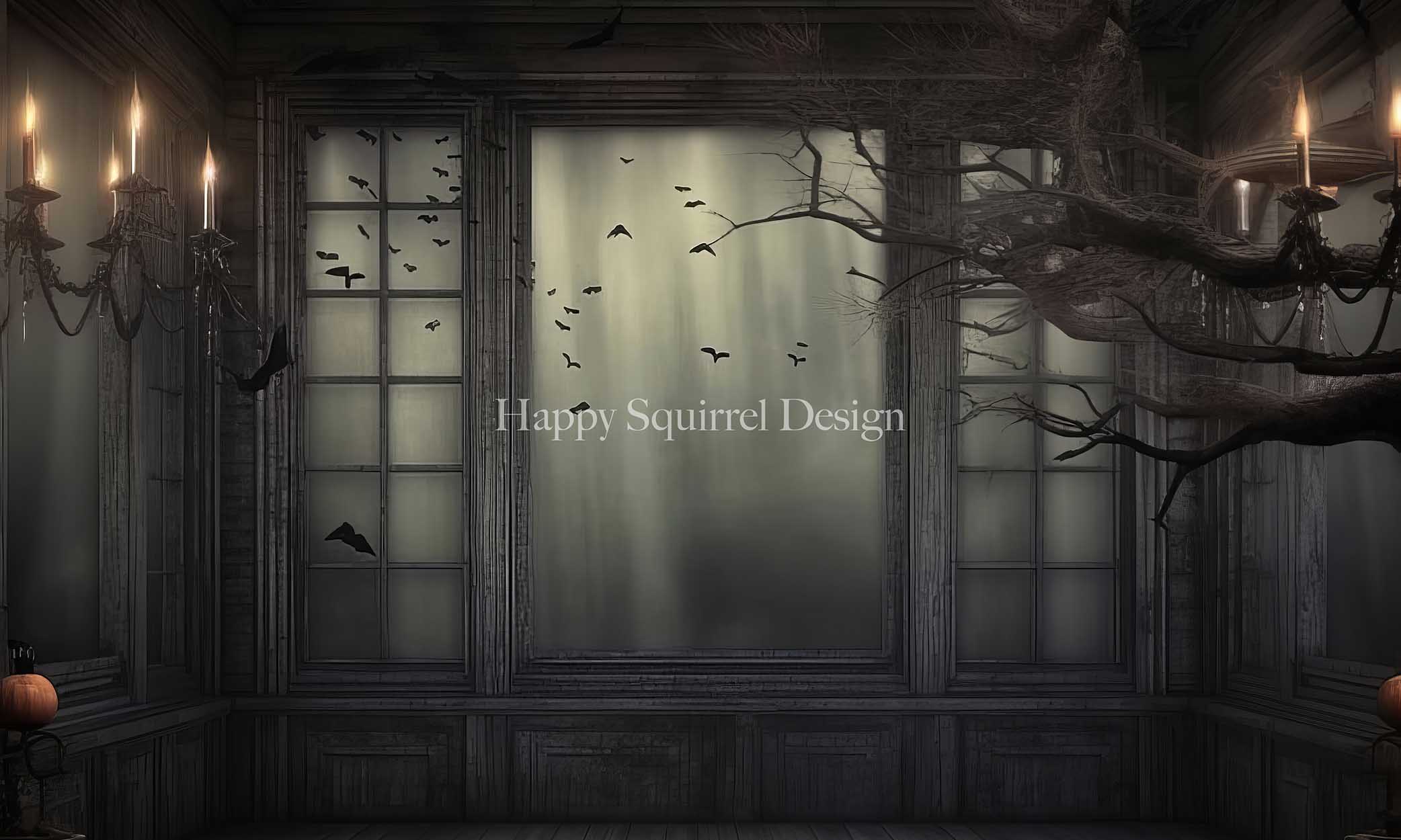Kate Abandoned Spooky Room Backdrop Designed by Happy Squirrel Design - Kate Backdrop AU