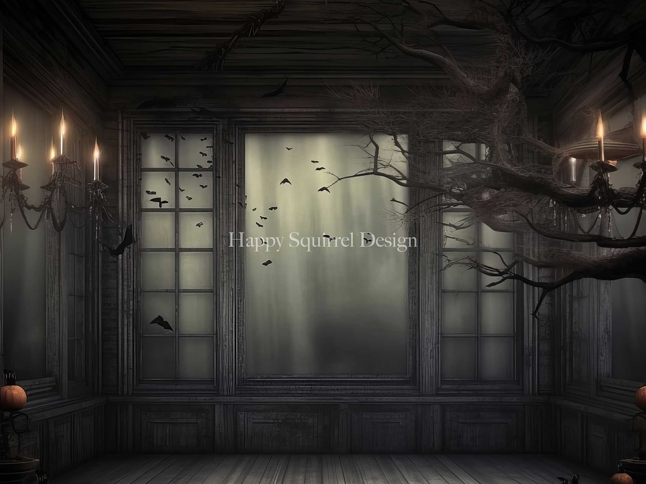 Kate Abandoned Spooky Room Backdrop Designed by Happy Squirrel Design - Kate Backdrop AU
