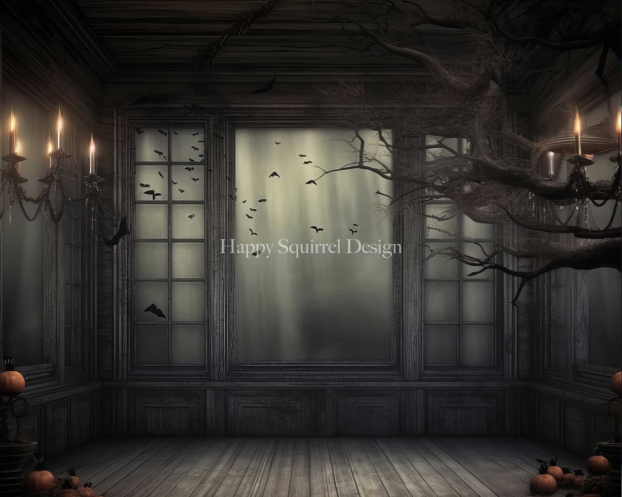 Kate Abandoned Spooky Room Backdrop Designed by Happy Squirrel Design