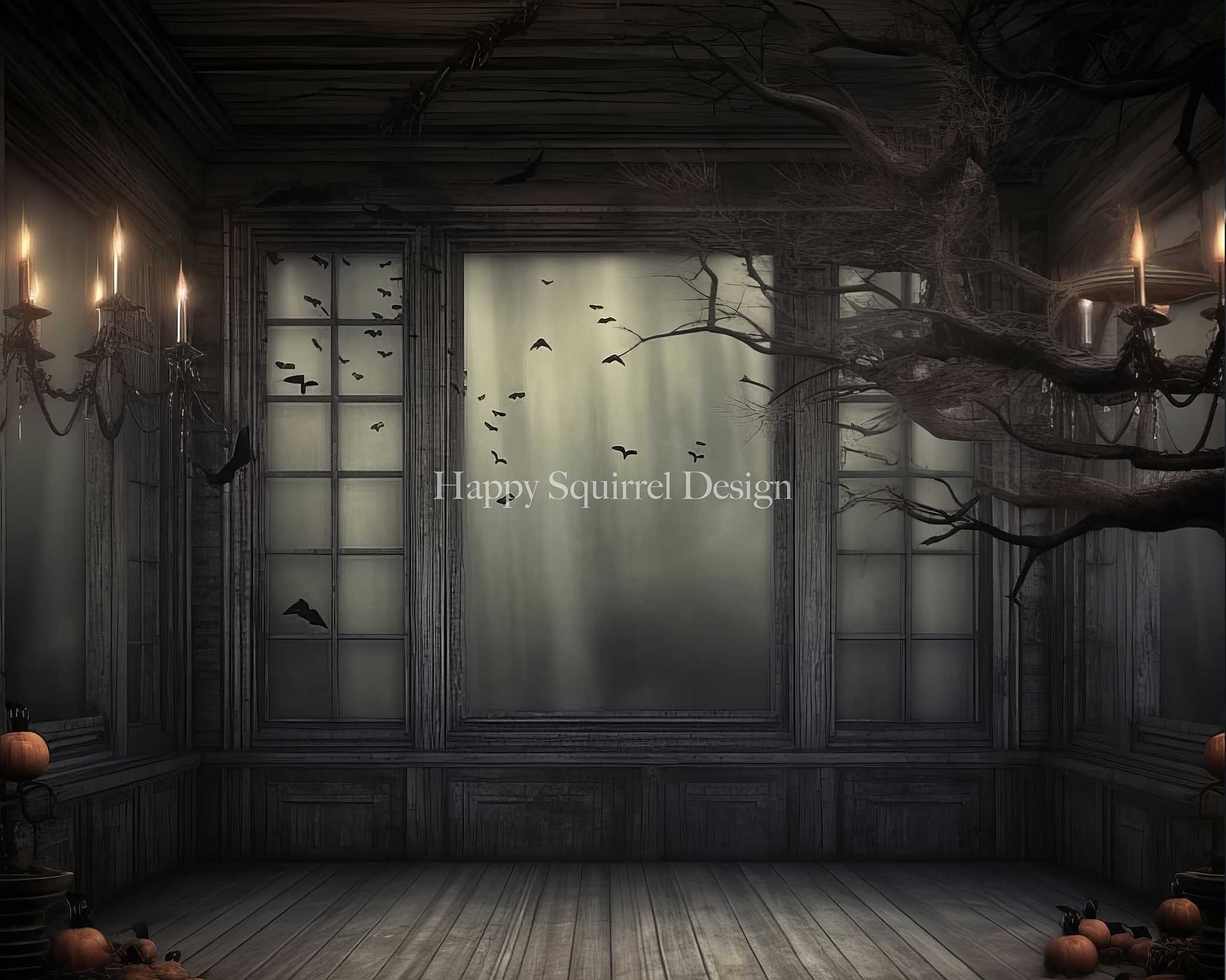 Kate Abandoned Spooky Room Backdrop Designed by Happy Squirrel Design - Kate Backdrop AU