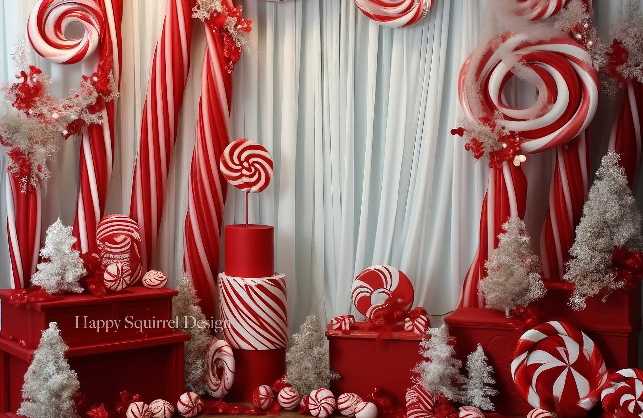 Kate Candy Cane Room Designed by Happy Squirrel Design - Kate Backdrop AU