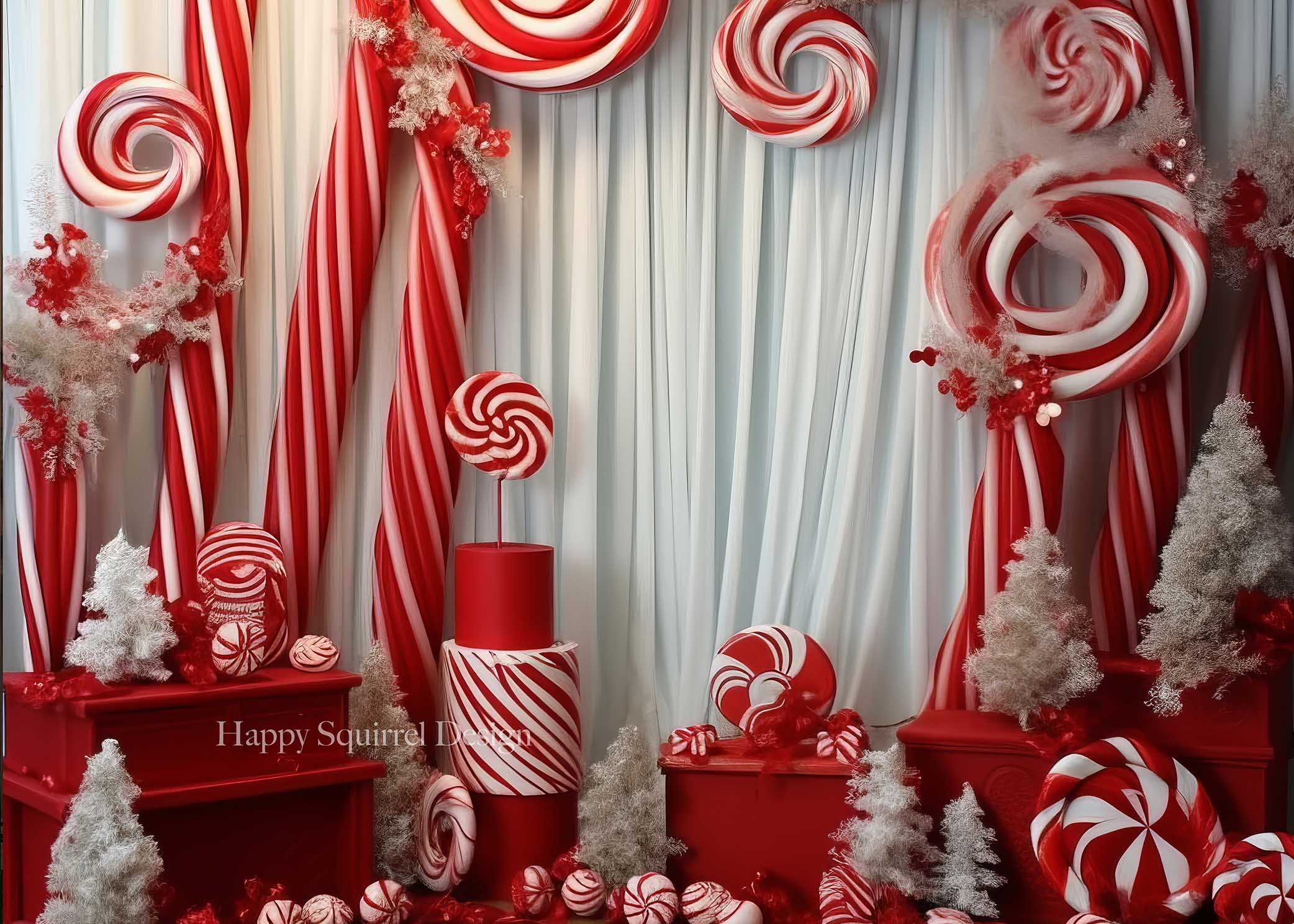 Kate Candy Cane Room Designed by Happy Squirrel Design - Kate Backdrop AU