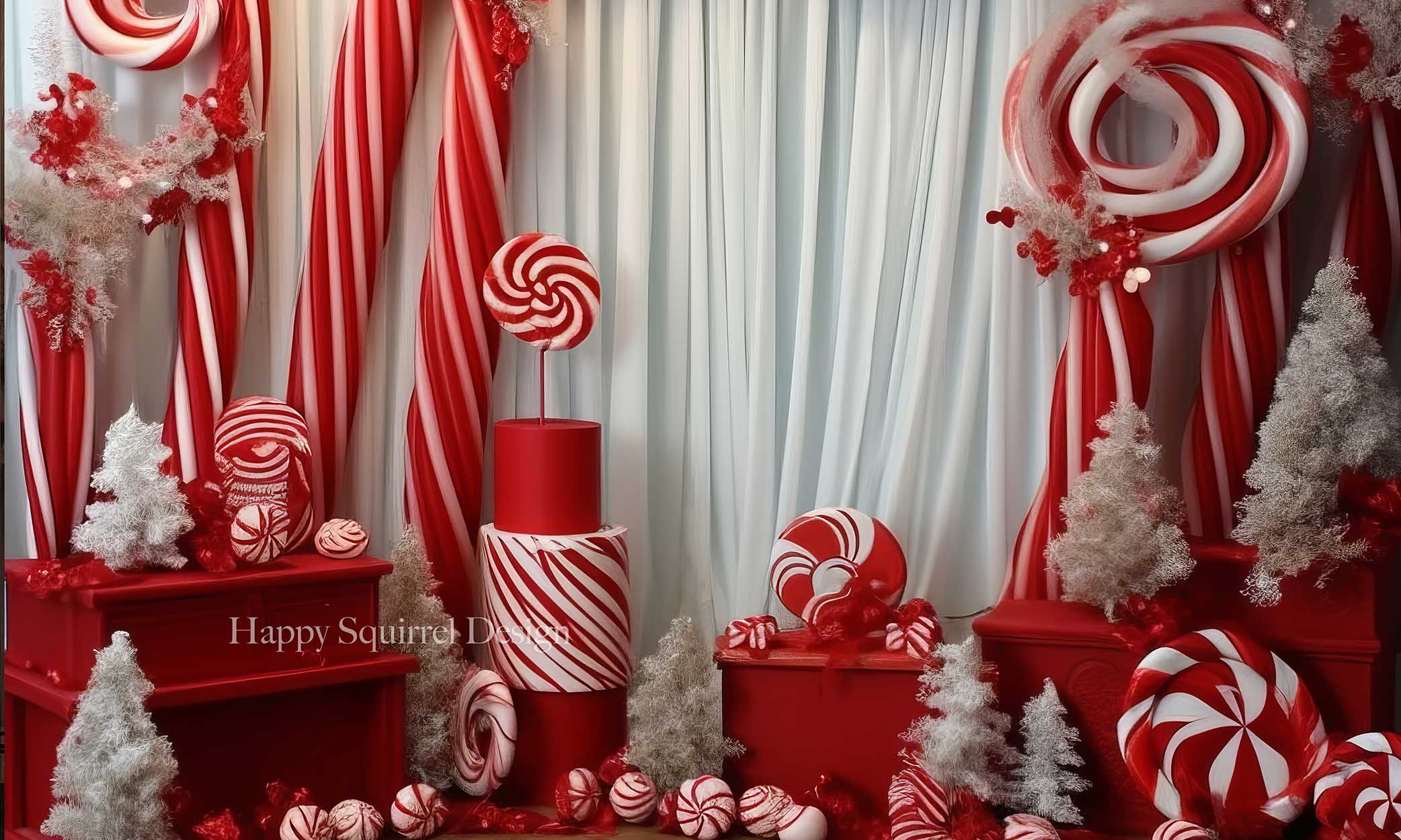 Kate Candy Cane Room Designed by Happy Squirrel Design - Kate Backdrop AU