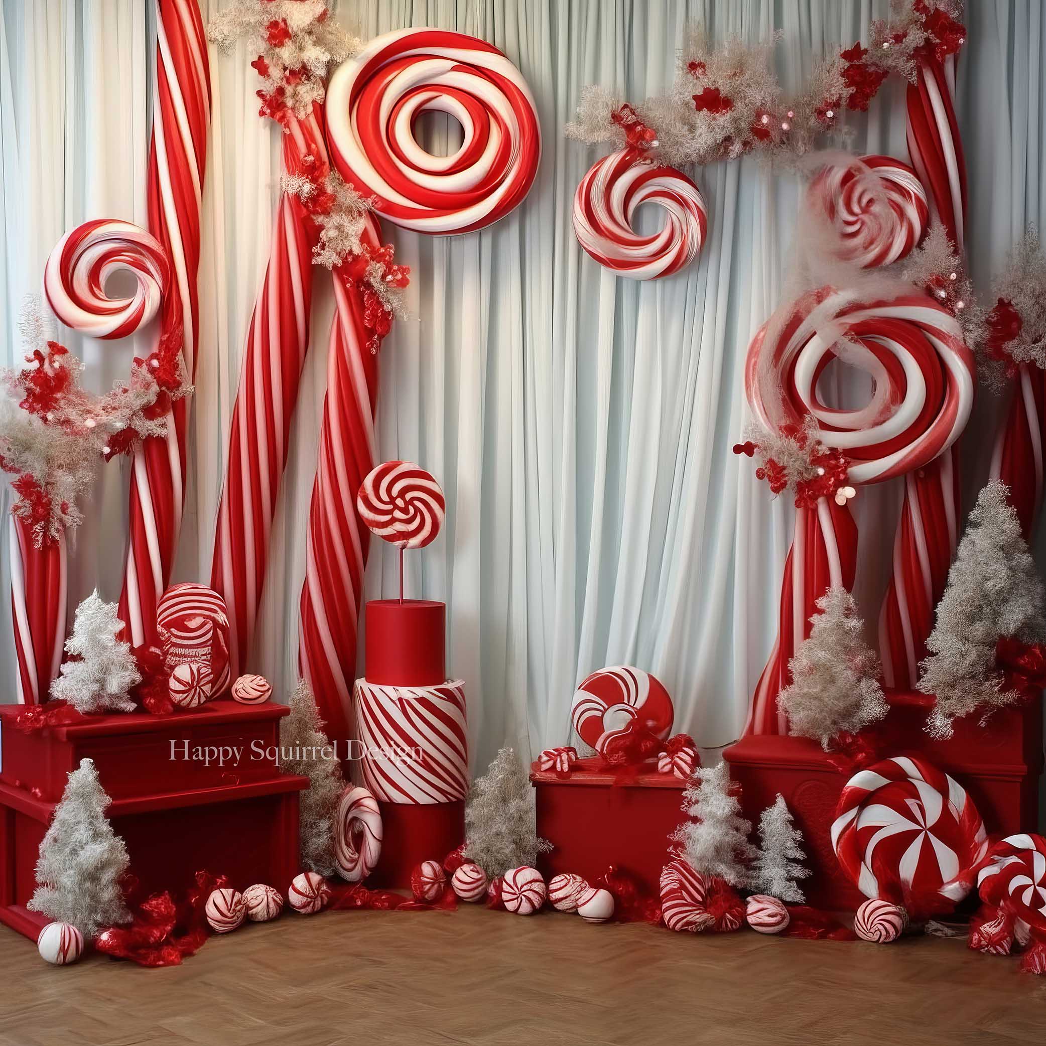 Kate Candy Cane Room Designed by Happy Squirrel Design - Kate Backdrop AU