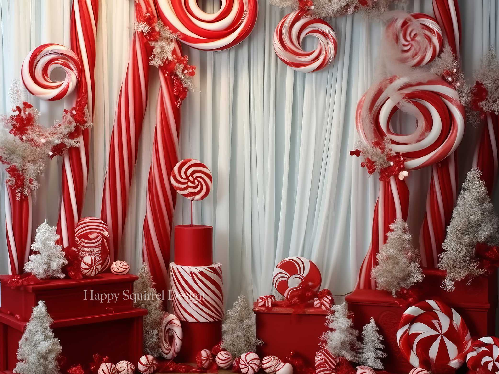 Kate Candy Cane Room Designed by Happy Squirrel Design - Kate Backdrop AU