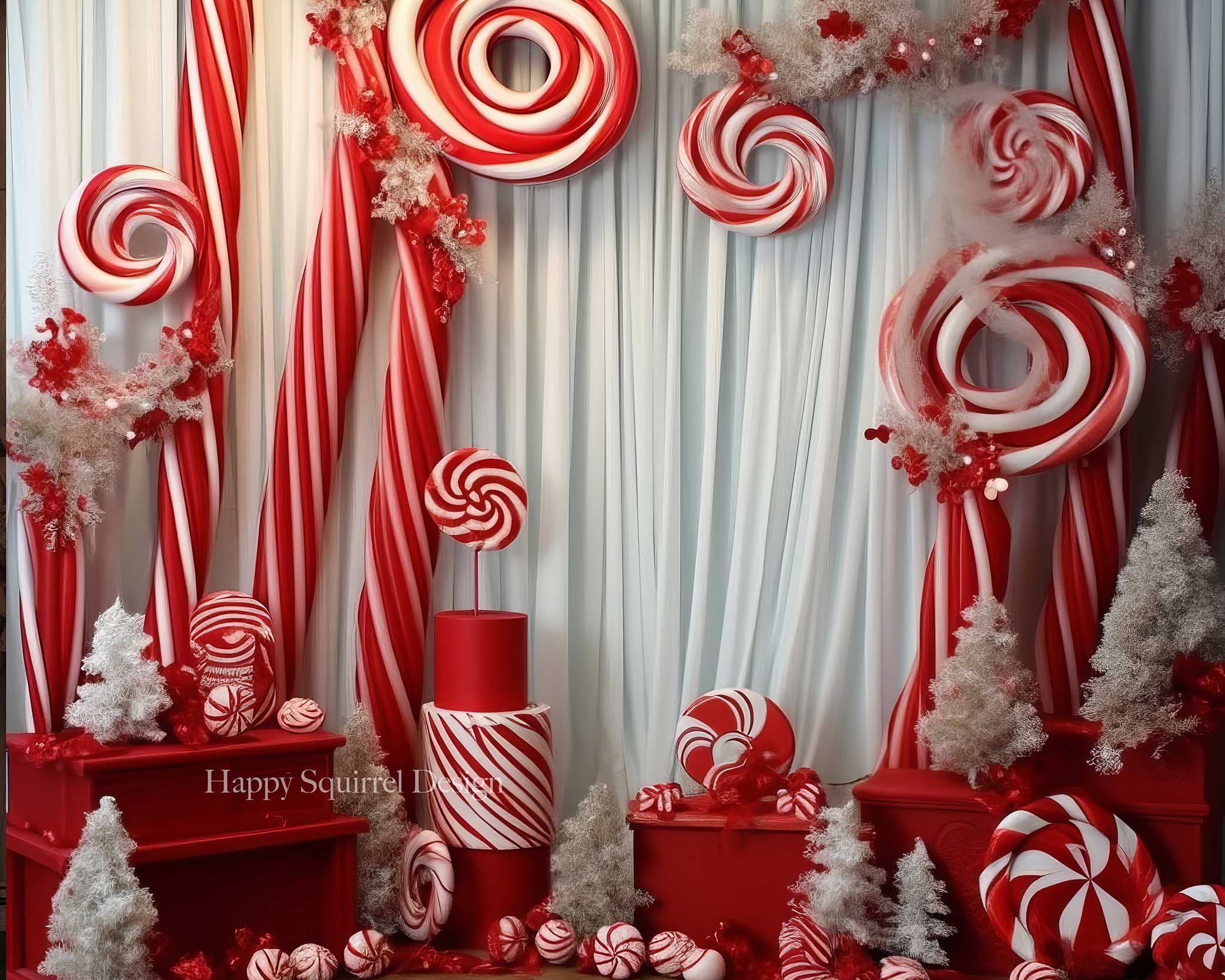 Kate Candy Cane Room Designed by Happy Squirrel Design - Kate Backdrop AU