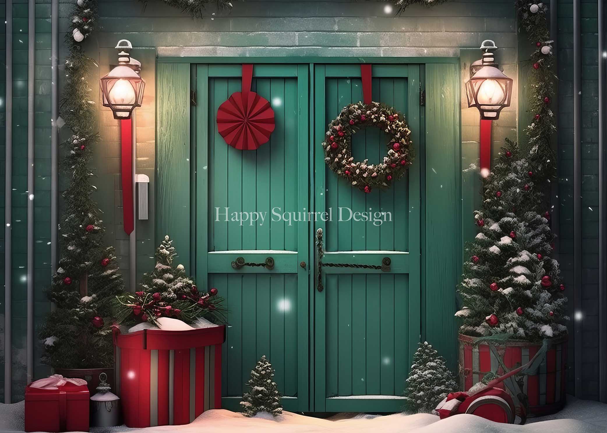 Kate Green Holiday Door Designed by Happy Squirrel Design - Kate Backdrop AU
