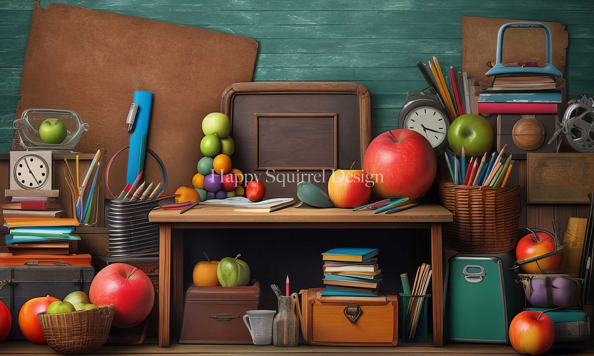 Kate Teachers Pet Classroom Backdrop Designed by Happy Squirrel Design - Kate Backdrop AU