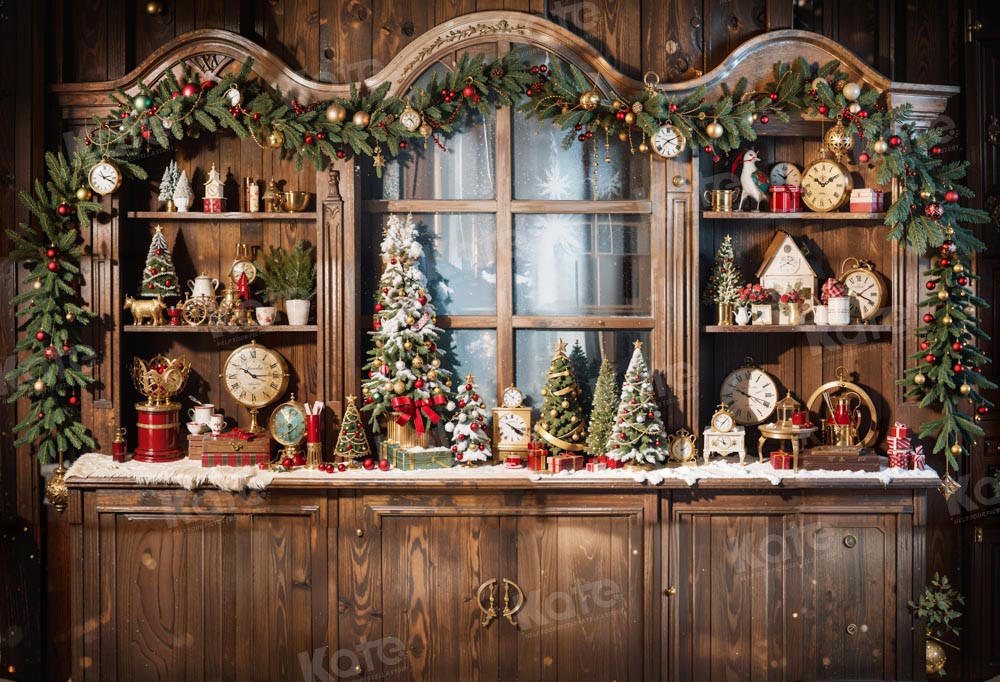 Kate Christmas Kitchen Green Backdrop Designed by Emetselch