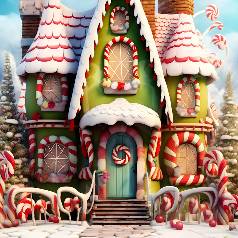 Kate Christmas Amazing House Backdrop for Photography - Kate Backdrop AU