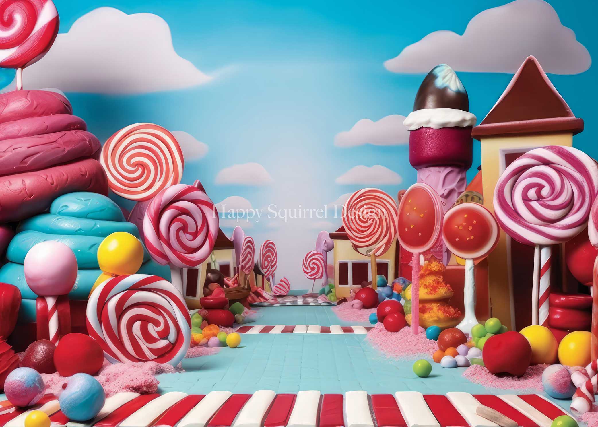 Kate Holiday Candy Path Backdrop Designed by Happy Squirrel Design - Kate Backdrop AU