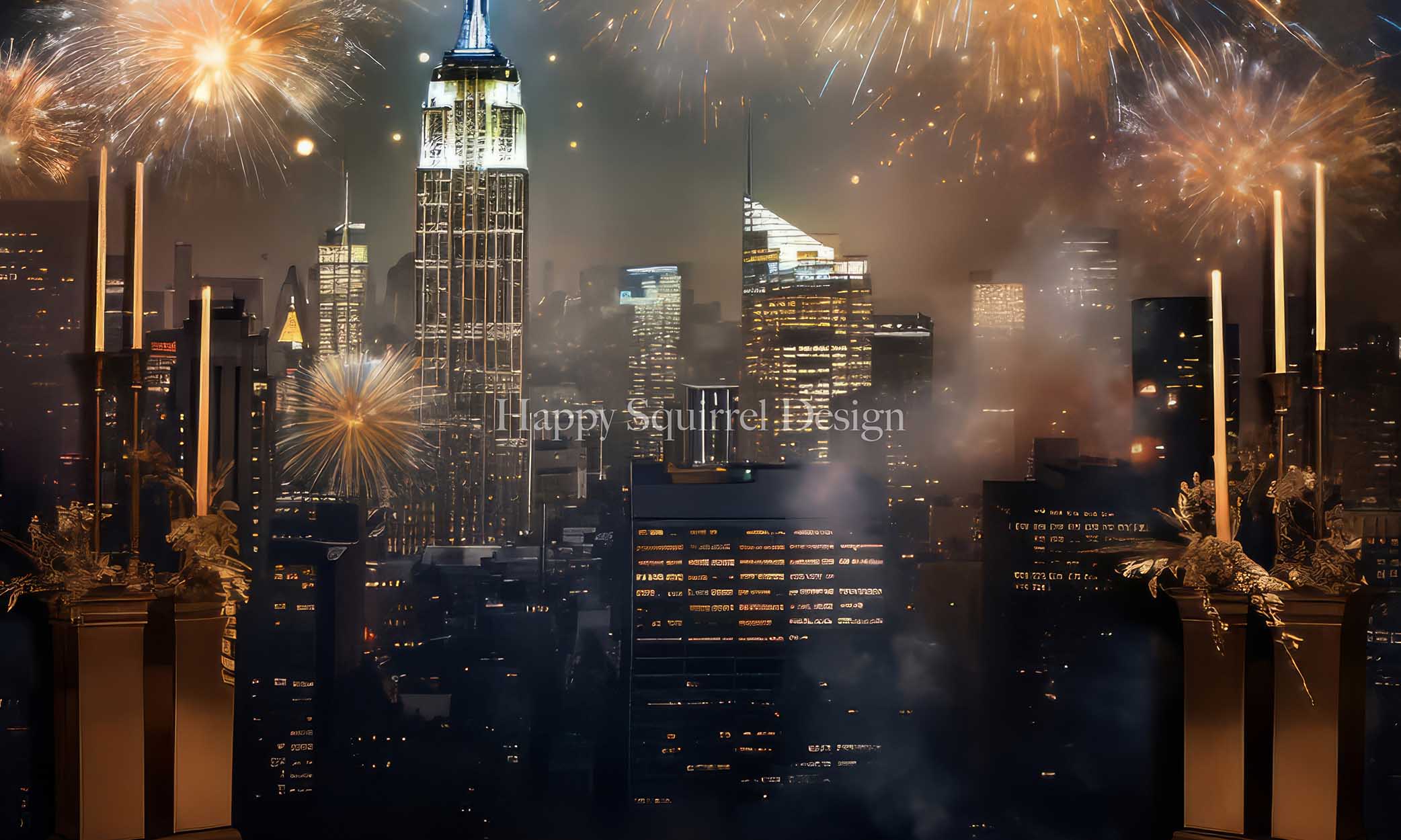 Kate New Years Celebration Backdrop Designed by Happy Squirrel Design - Kate Backdrop AU