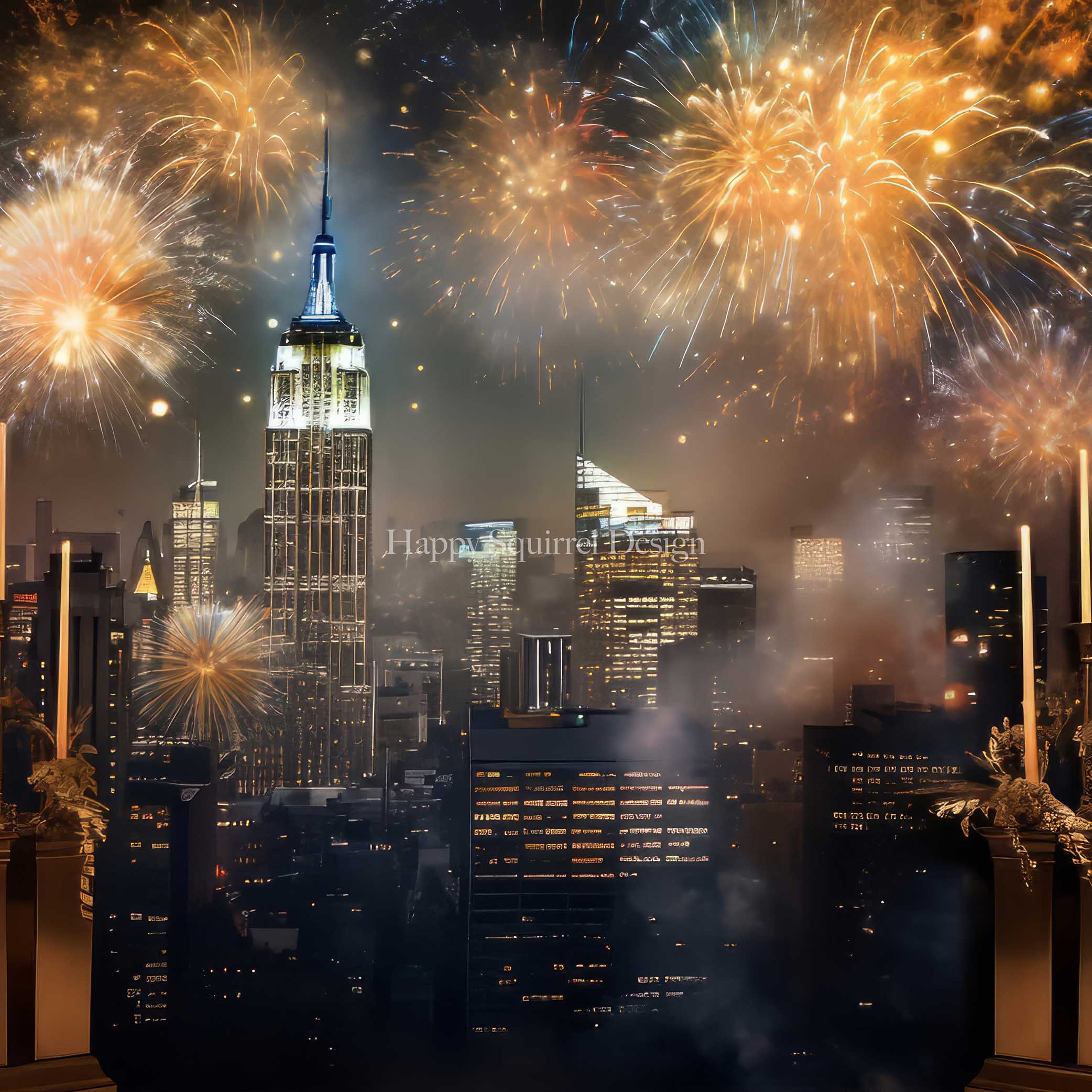 Kate New Years Celebration Backdrop Designed by Happy Squirrel Design - Kate Backdrop AU