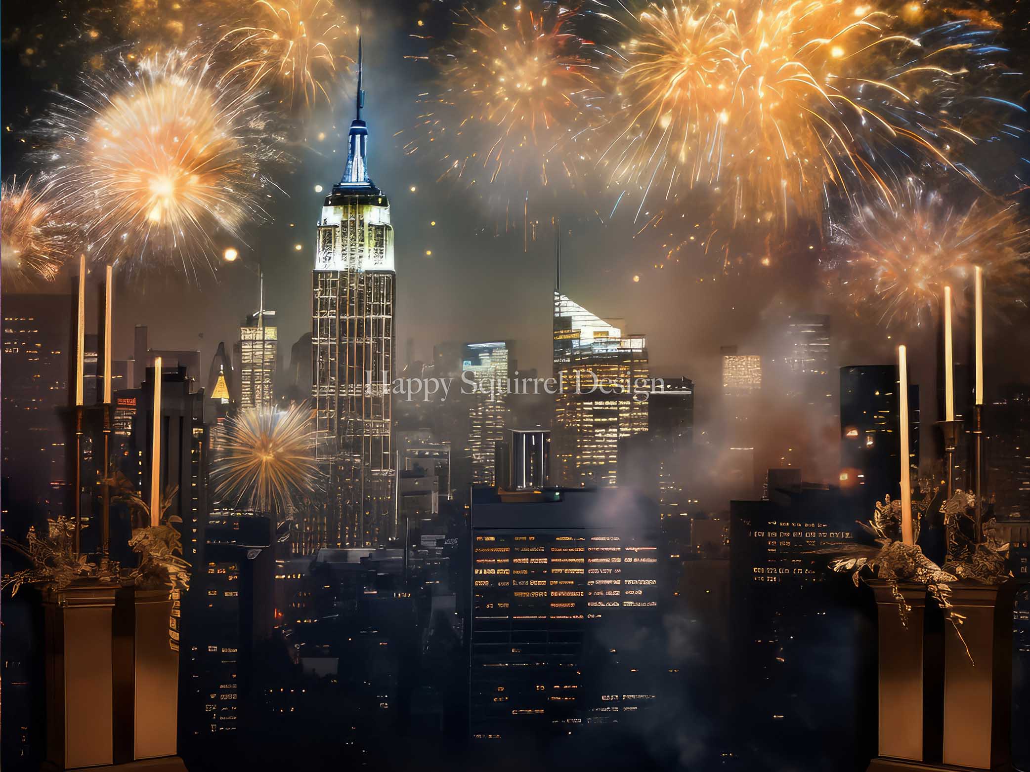 Kate New Years Celebration Backdrop Designed by Happy Squirrel Design - Kate Backdrop AU