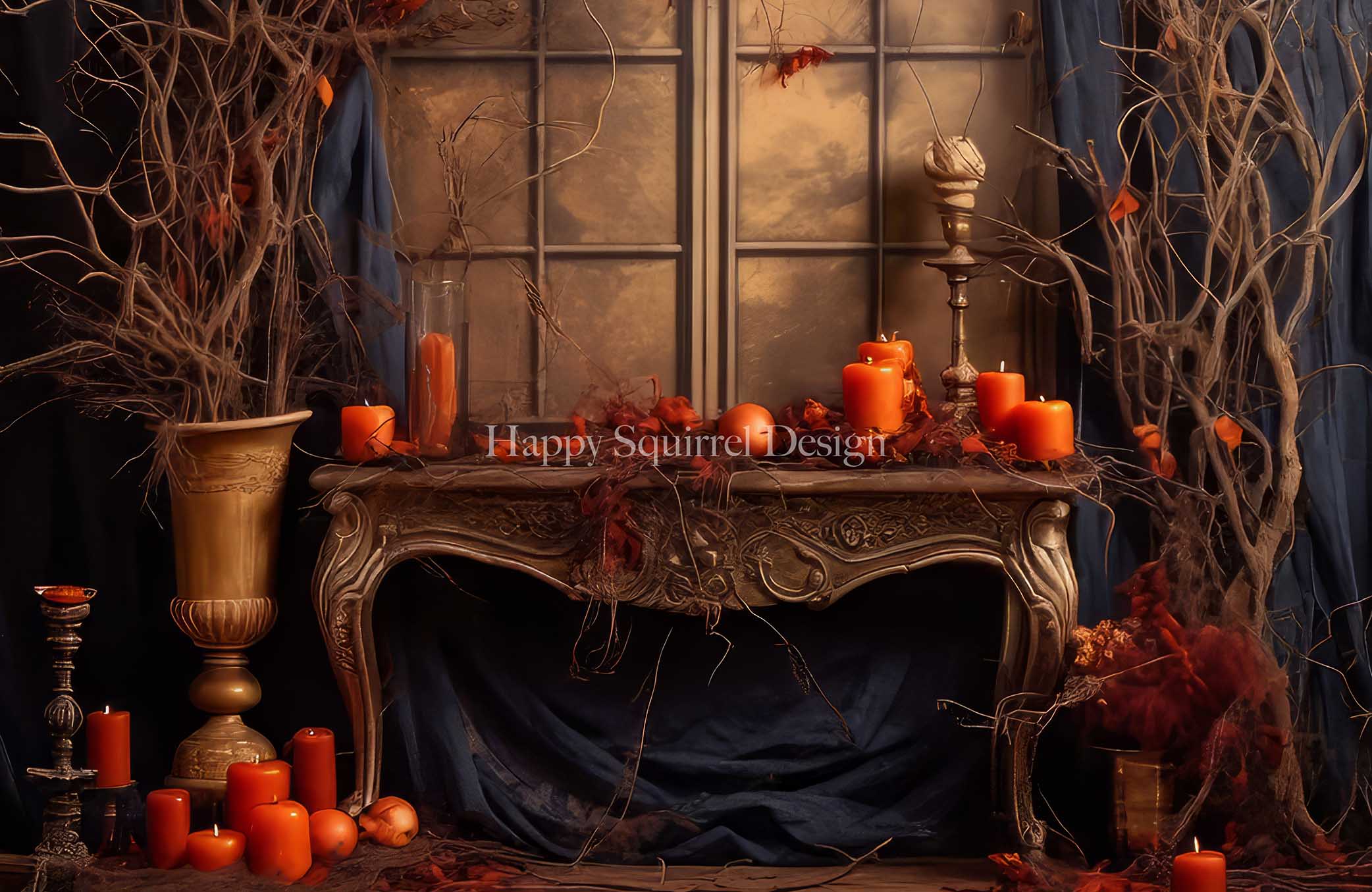 Kate Spooky Halloween Wall Backdrop Designed by Happy Squirrel Design