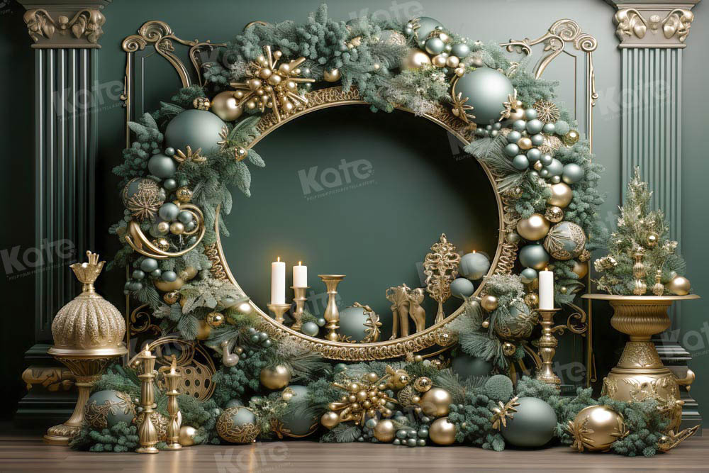 Kate Vintage Green Wall Circle Backdrop Designed by Emetselch