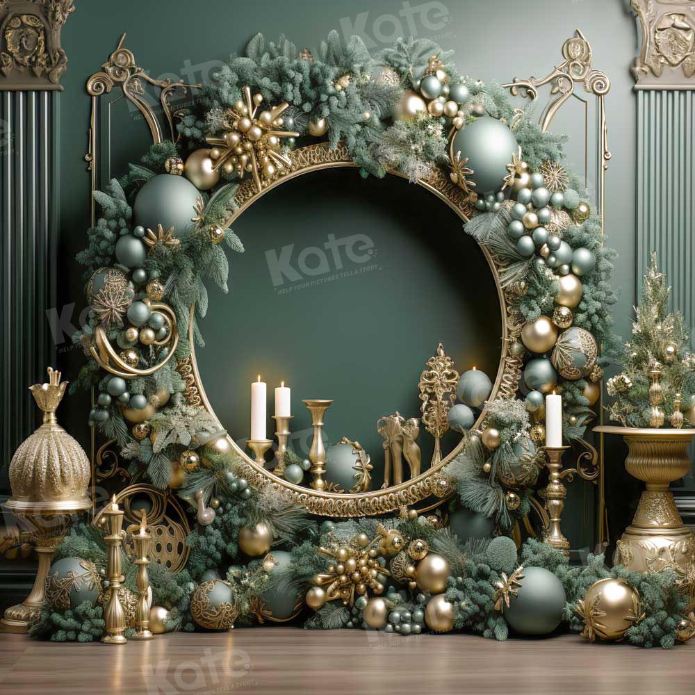 Kate Vintage Green Wall Circle Backdrop Designed by Emetselch