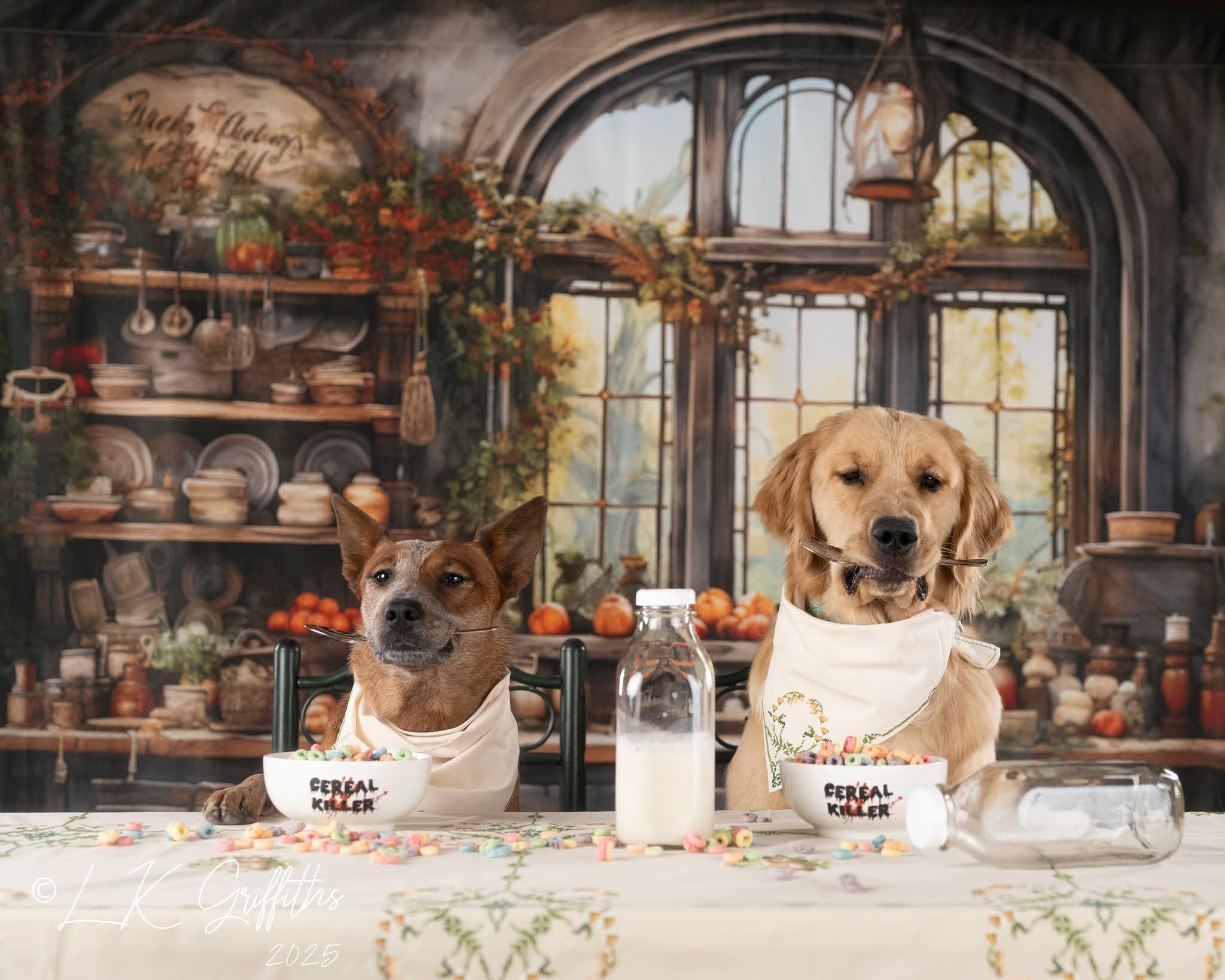 Kate Retro Autumn Painted Kitchen Backdrop Designed by Emetselch - Kate Backdrop AU