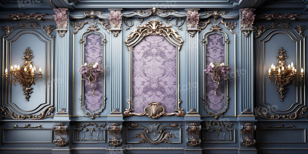 Kate Retro Dark Vintage Wall Purple Blue Backdrop Designed by Kate Image