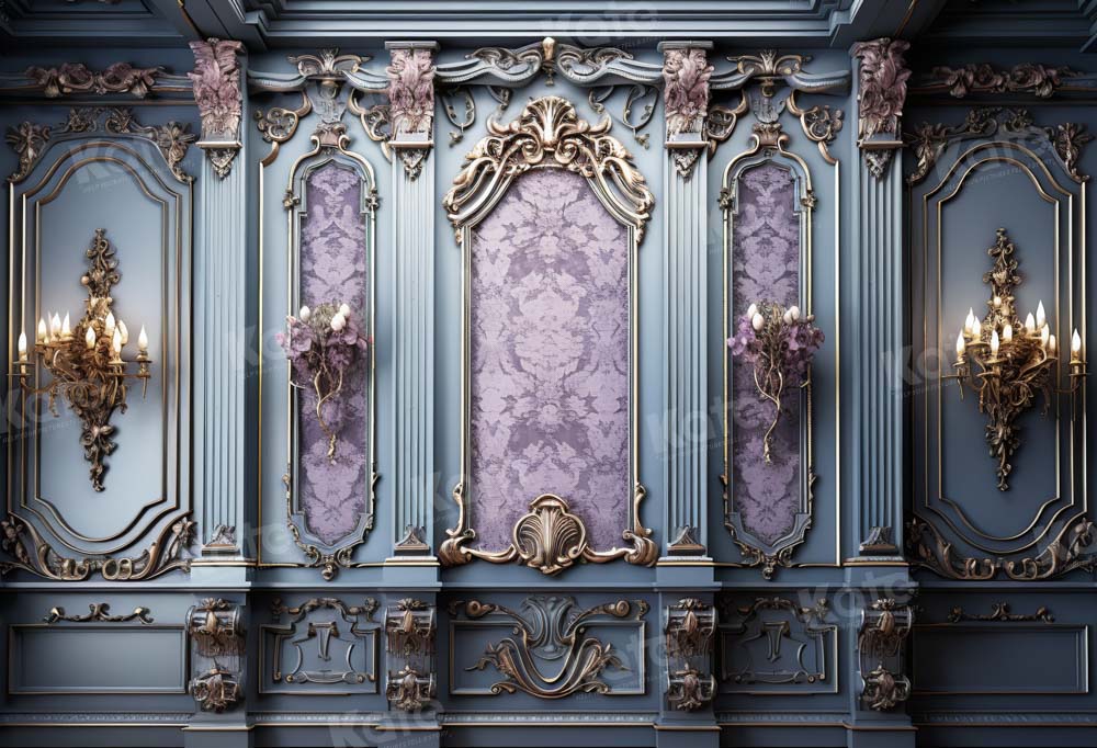 Kate Retro Dark Vintage Wall Purple Blue Backdrop Designed by Kate Image