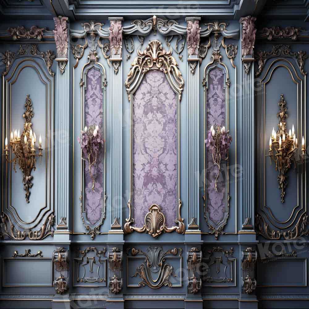 Kate Retro Dark Vintage Wall Purple Blue Backdrop Designed by Kate Image