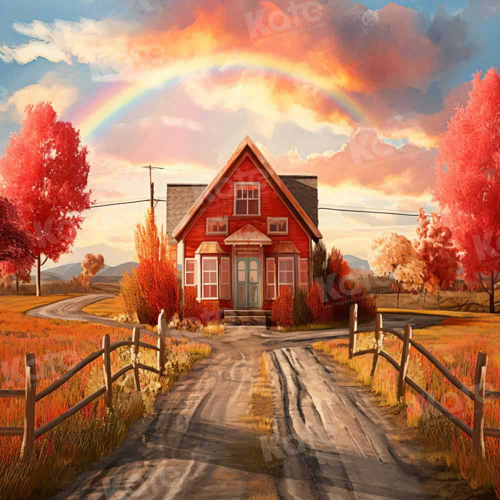Kate Autumn Farm Rainbow Backdrop Designed by Chain Photography