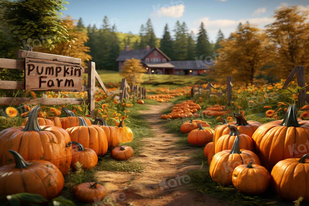 Kate Autumn Pumpkin Farm Backdrop Designed by Emetselch