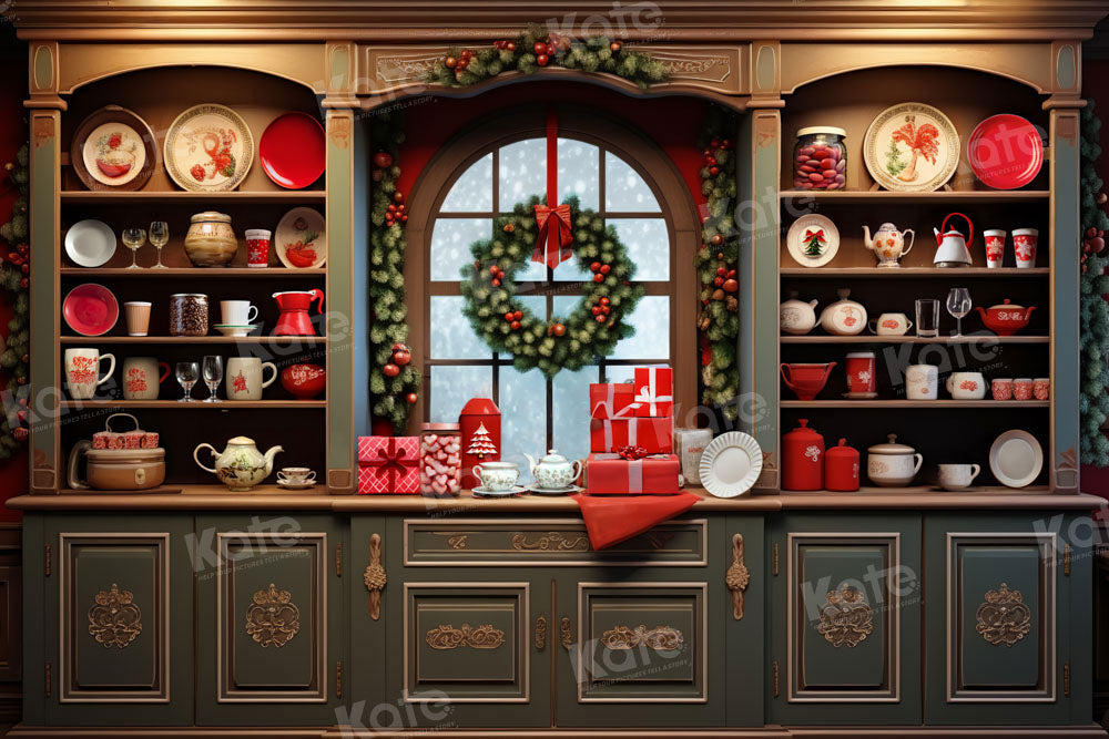 Kate Christmas Backdrop Vintage Cupboard Kitchen Designed by Emetselch