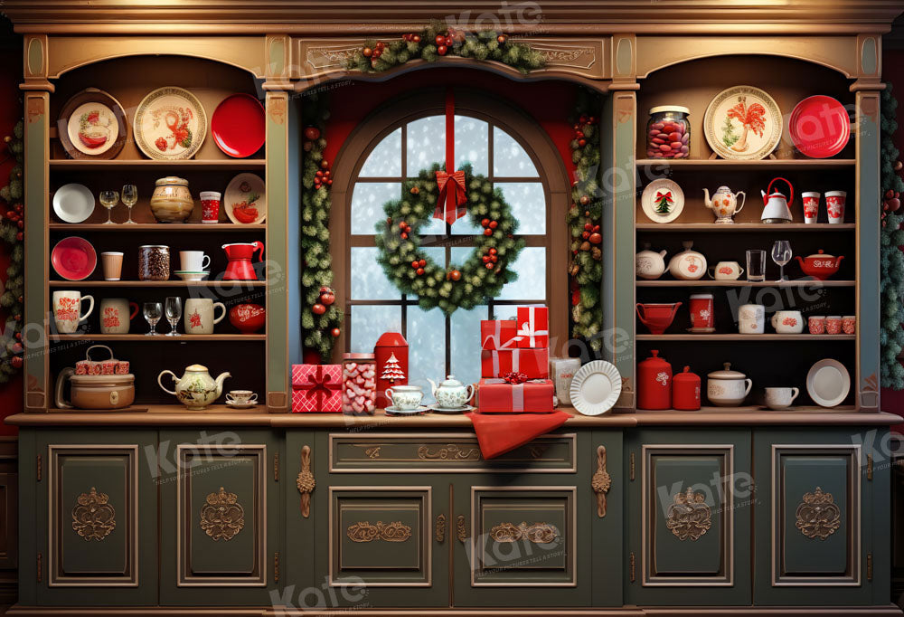 Kate Christmas Backdrop Vintage Cupboard Kitchen Designed by Emetselch - Kate Backdrop AU