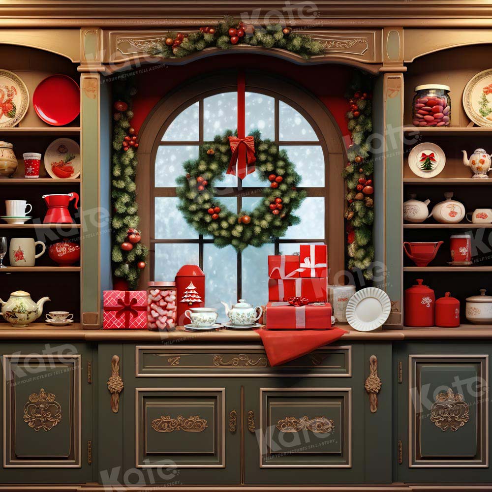 Kate Christmas Backdrop Vintage Cupboard Kitchen Designed by Emetselch - Kate Backdrop AU