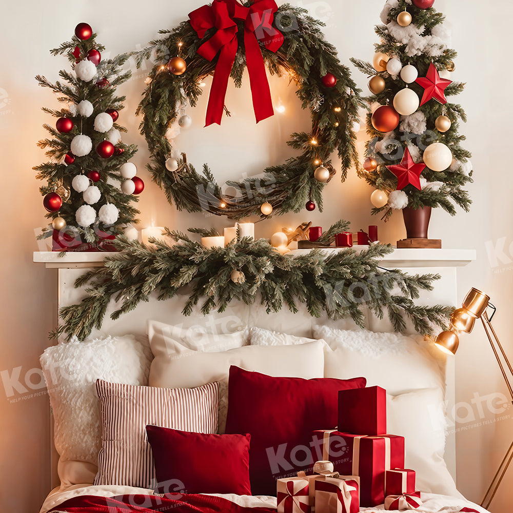 Kate Warm Christmas Backdrop Headboard Tree for Photography