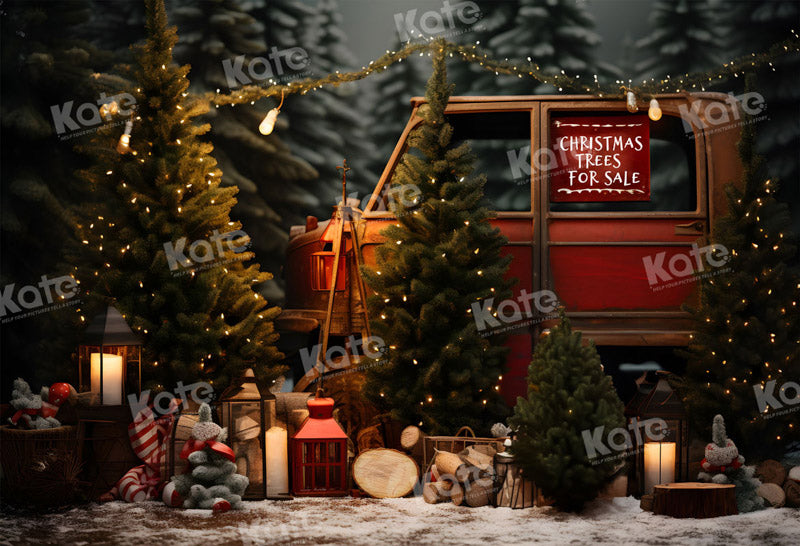 Kate Christmas Tree Red Car Backdrop for Photography - Kate Backdrop AU