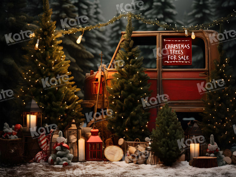 Kate Christmas Tree Red Car Backdrop for Photography - Kate Backdrop AU