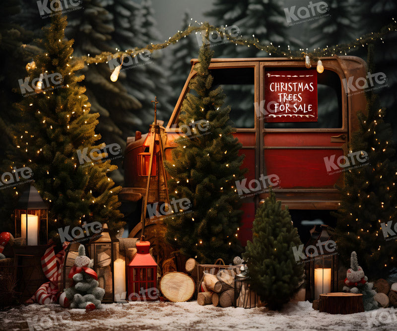 Kate Christmas Tree Red Car Backdrop for Photography - Kate Backdrop AU