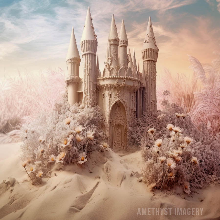Kate Dreamy Beach Sandcastle Backdrop Designed by Angela Marie Photography - Kate Backdrop AU