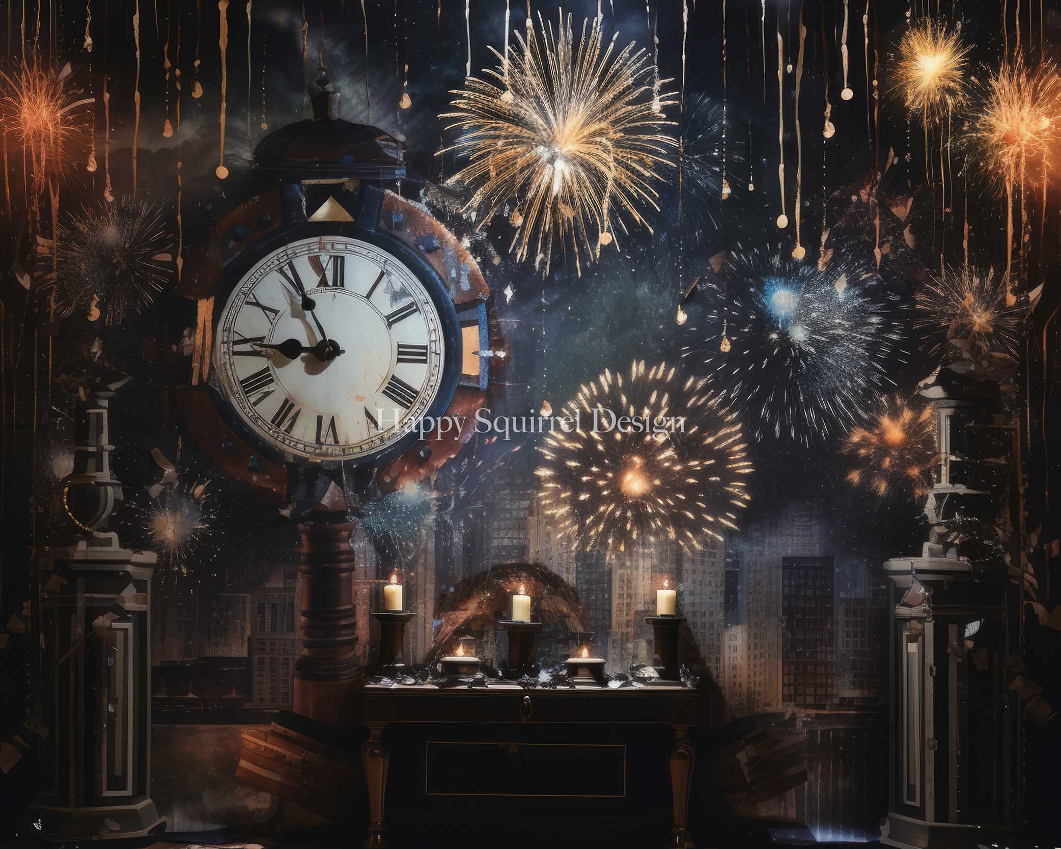 Kate Celebration Clock Designed by Happy Squirrel Design - Kate Backdrop AU