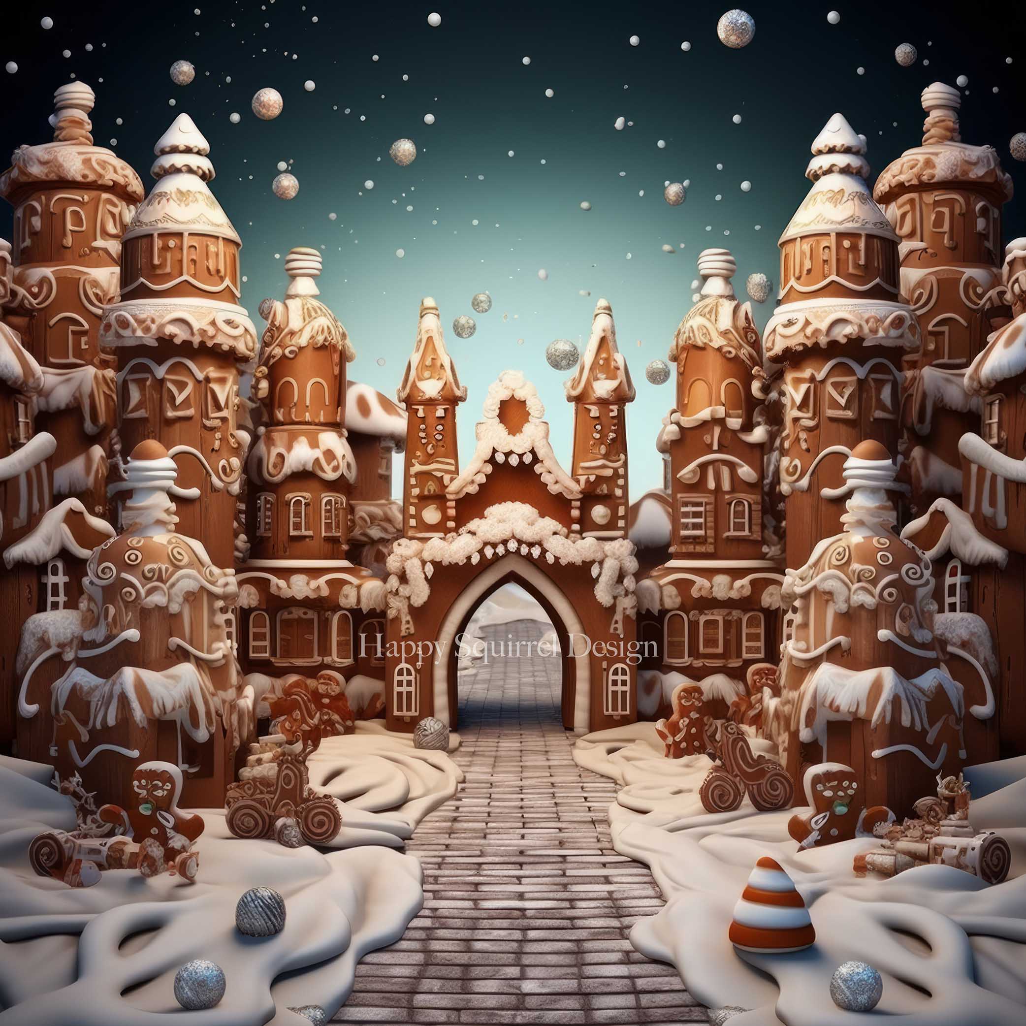 Kate Gingerbread Castle Designed by Happy Squirrel Design - Kate Backdrop AU
