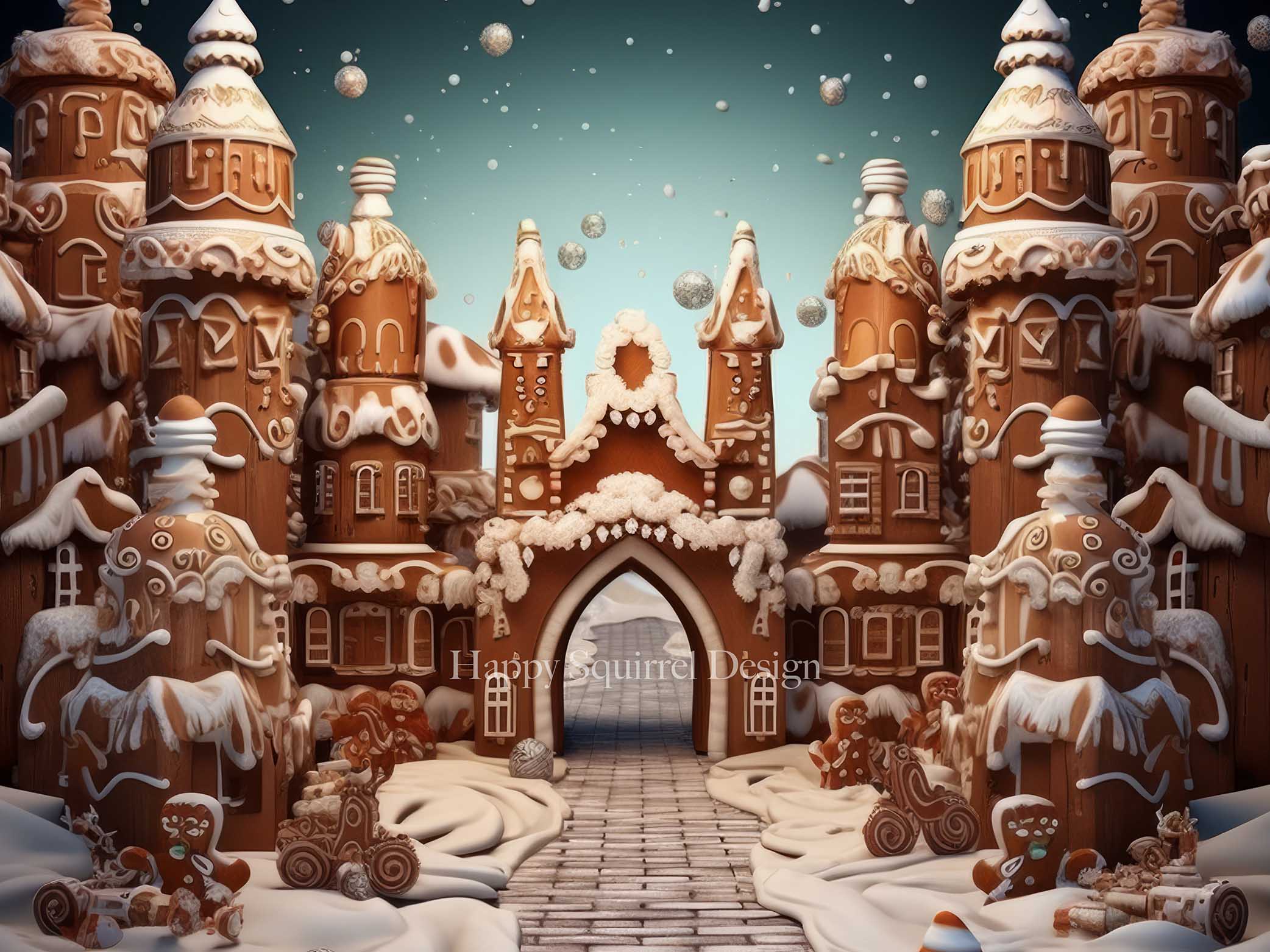 Kate Gingerbread Castle Designed by Happy Squirrel Design - Kate Backdrop AU