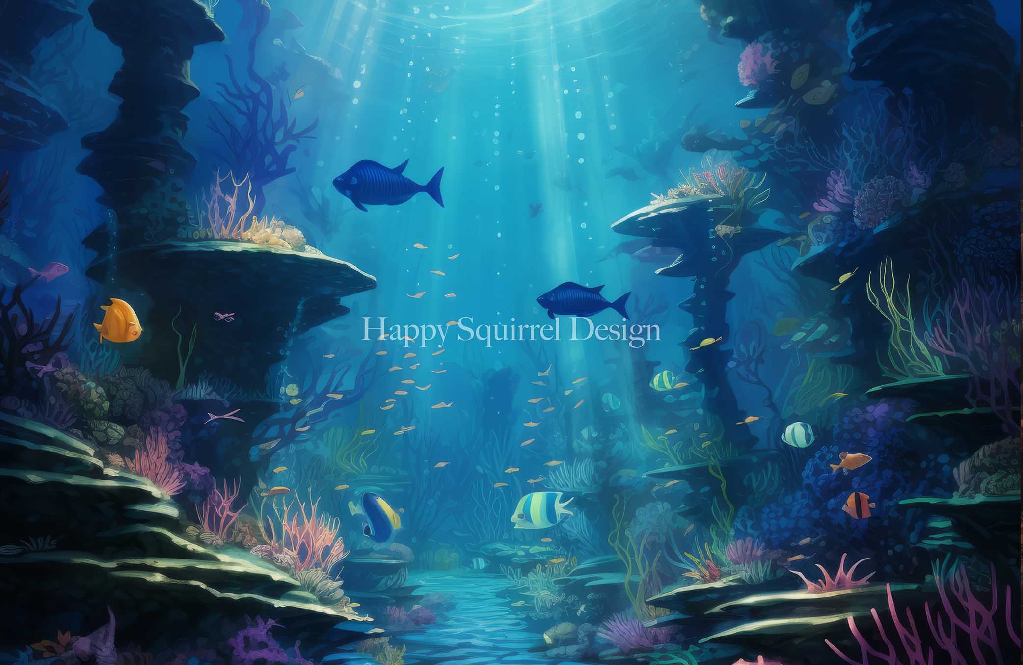 Kate Ocean Reef Backdrop Designed by Happy Squirrel Design