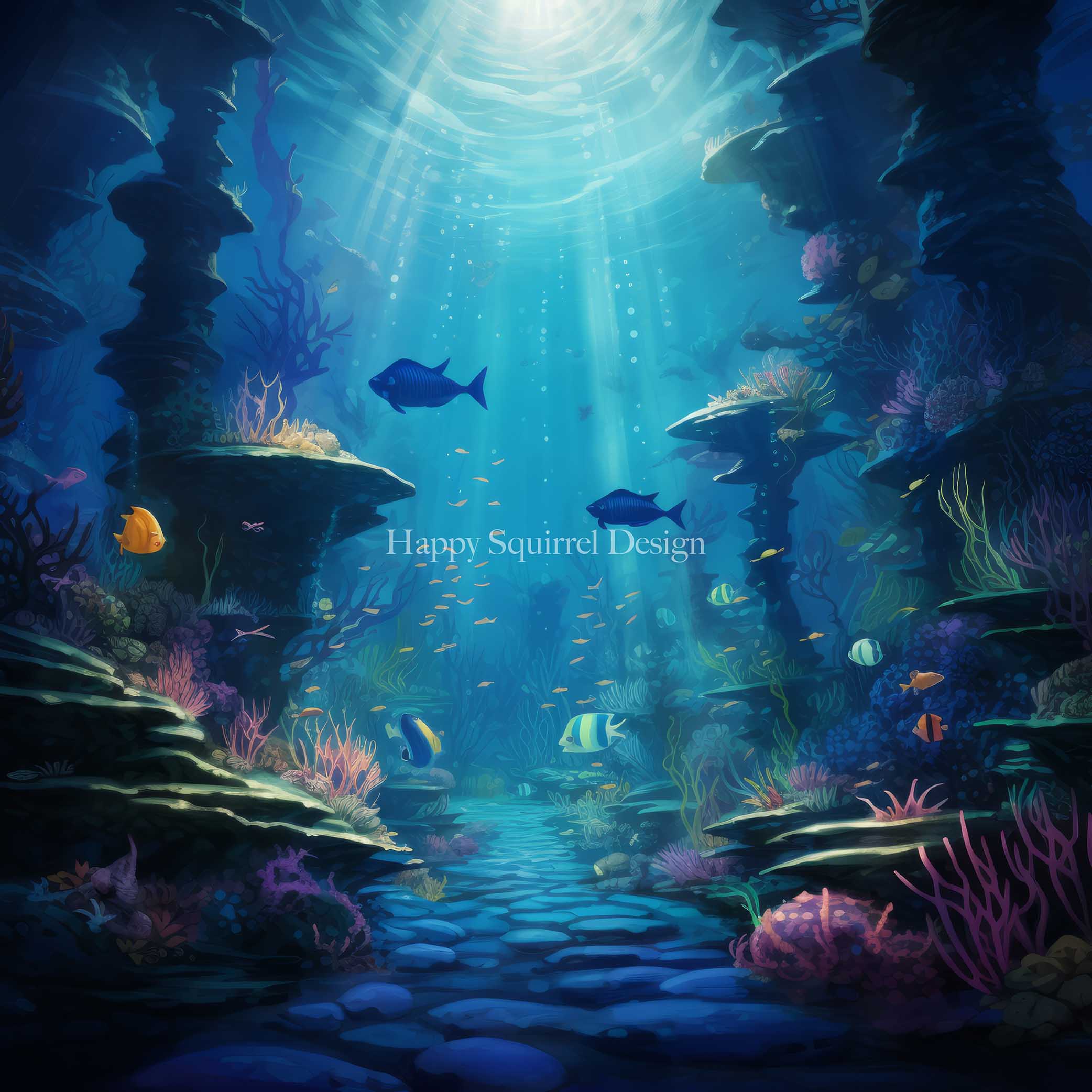 Kate Ocean Reef Backdrop Designed by Happy Squirrel Design