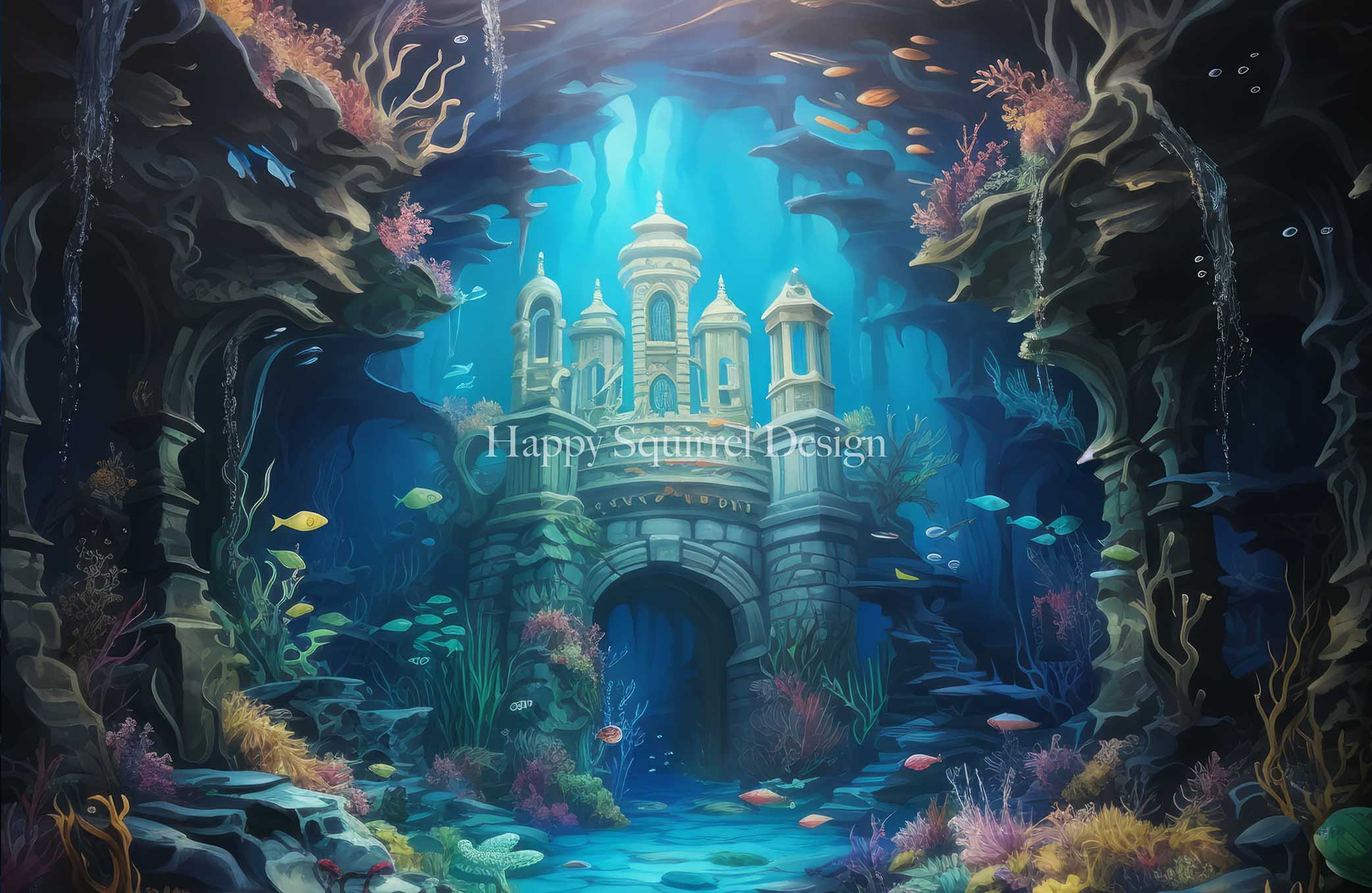 Kate Underwater Castle Backdrop Designed by Happy Squirrel Design