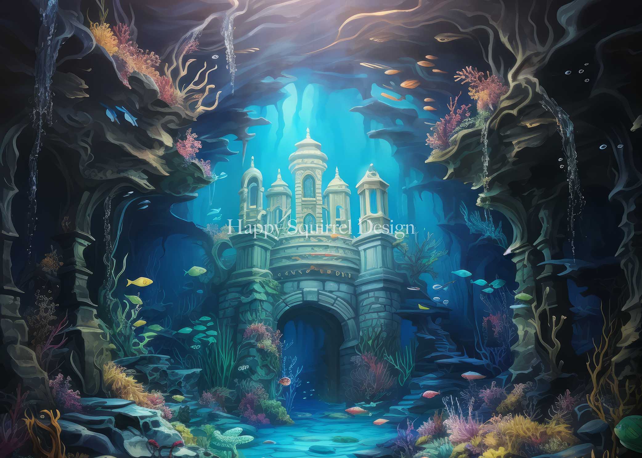 Kate Underwater Castle Backdrop Designed by Happy Squirrel Design