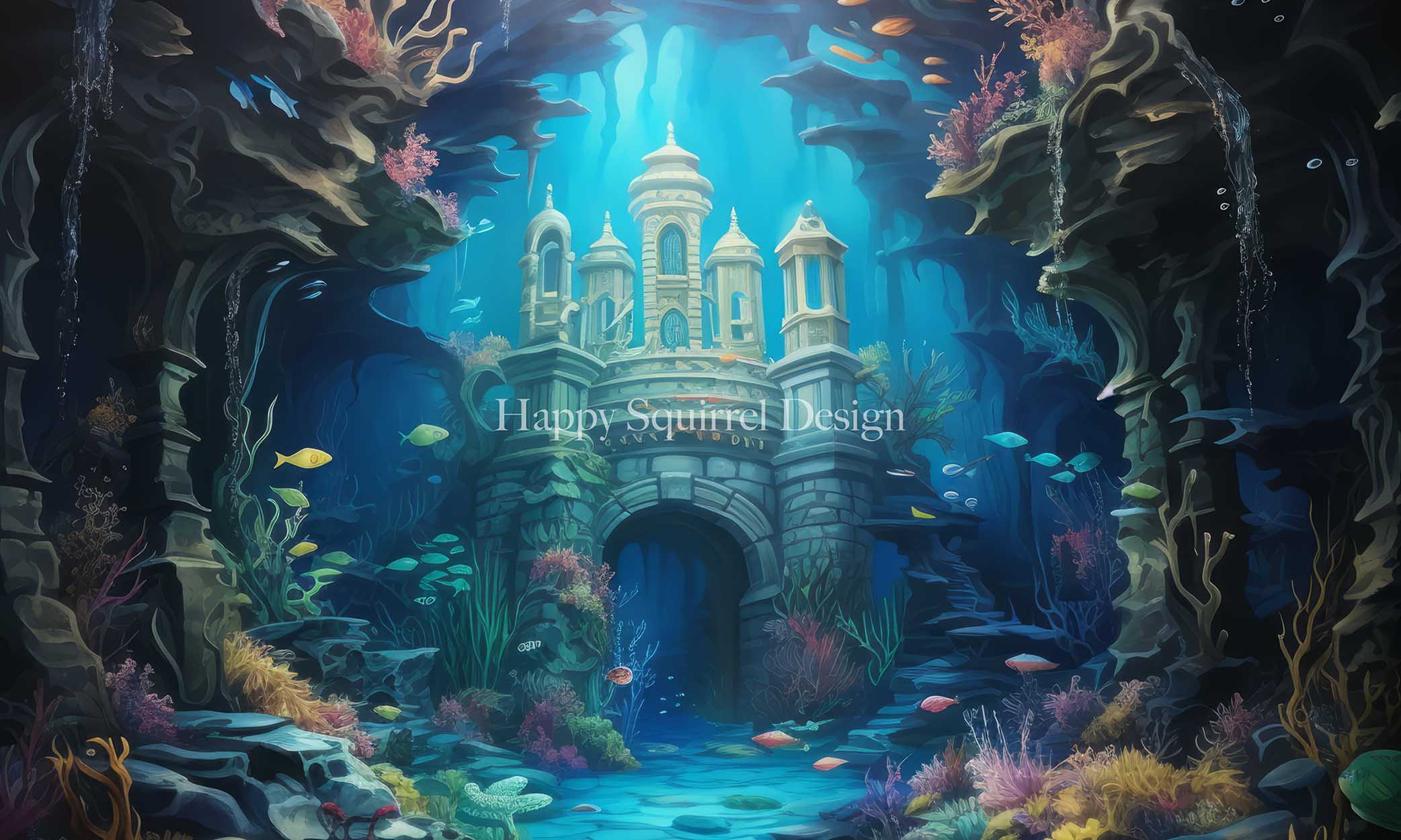Kate Underwater Castle Backdrop Designed by Happy Squirrel Design - Kate Backdrop AU