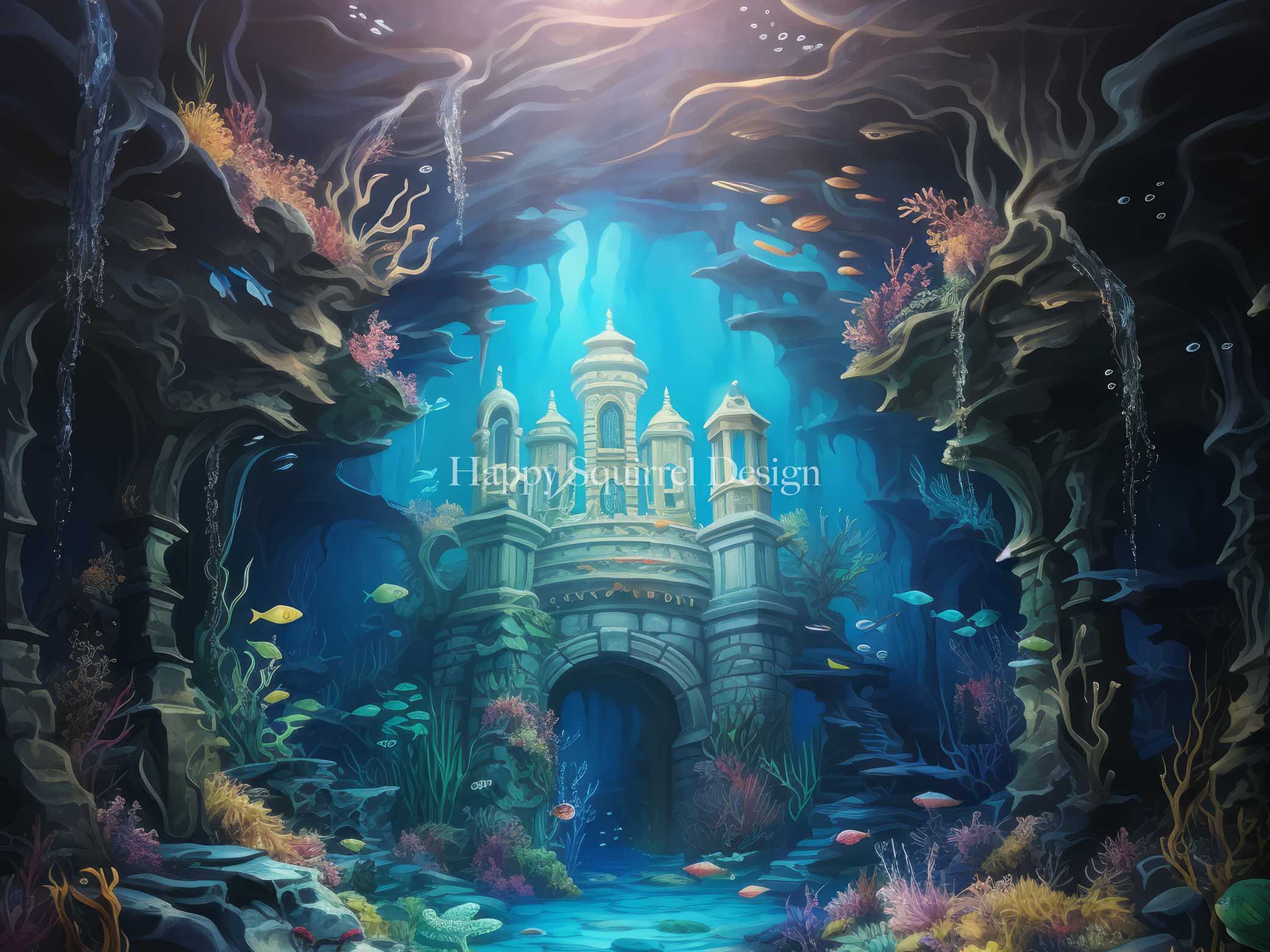 Kate Underwater Castle Backdrop Designed by Happy Squirrel Design - Kate Backdrop AU