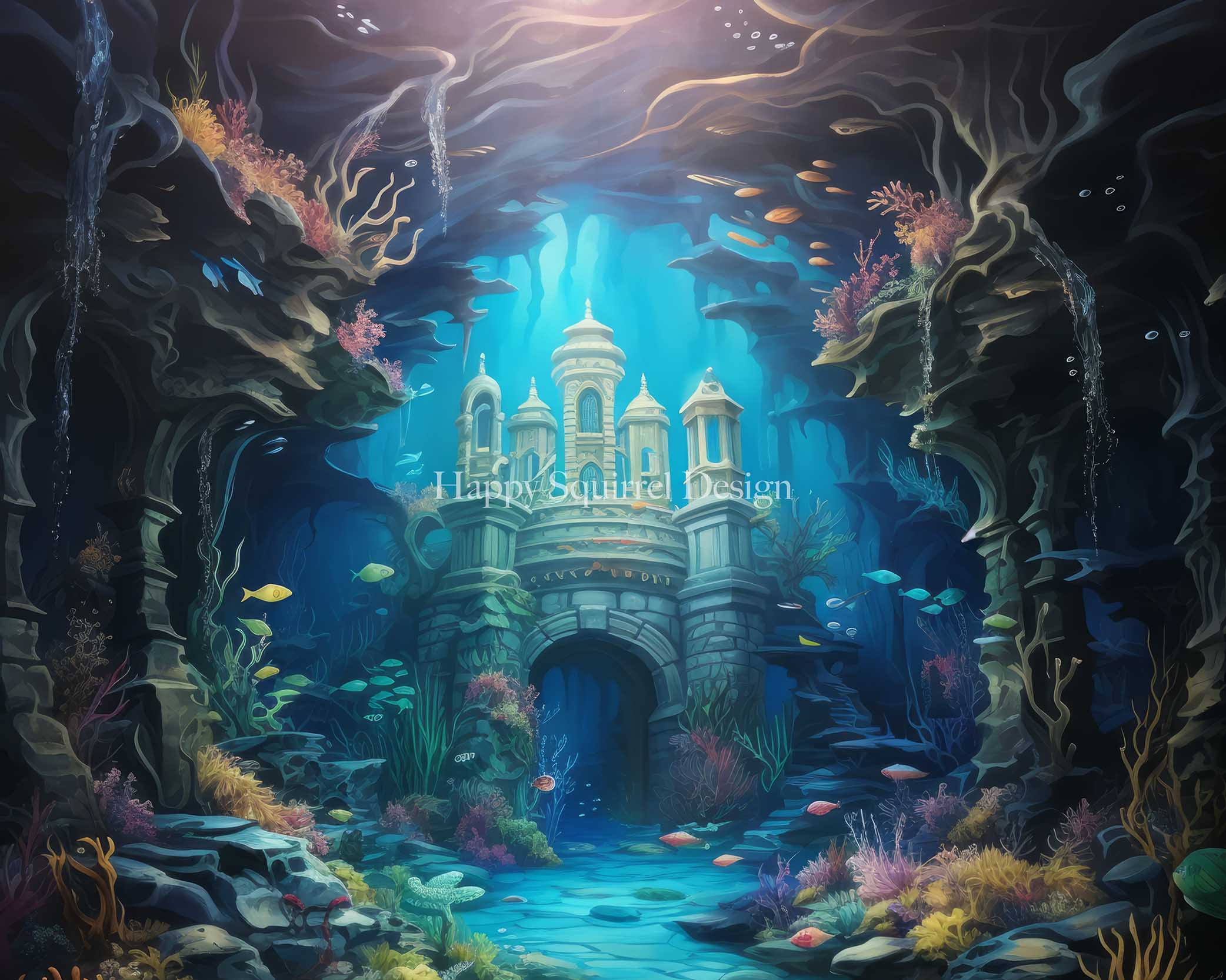 Kate Underwater Castle Backdrop Designed by Happy Squirrel Design - Kate Backdrop AU