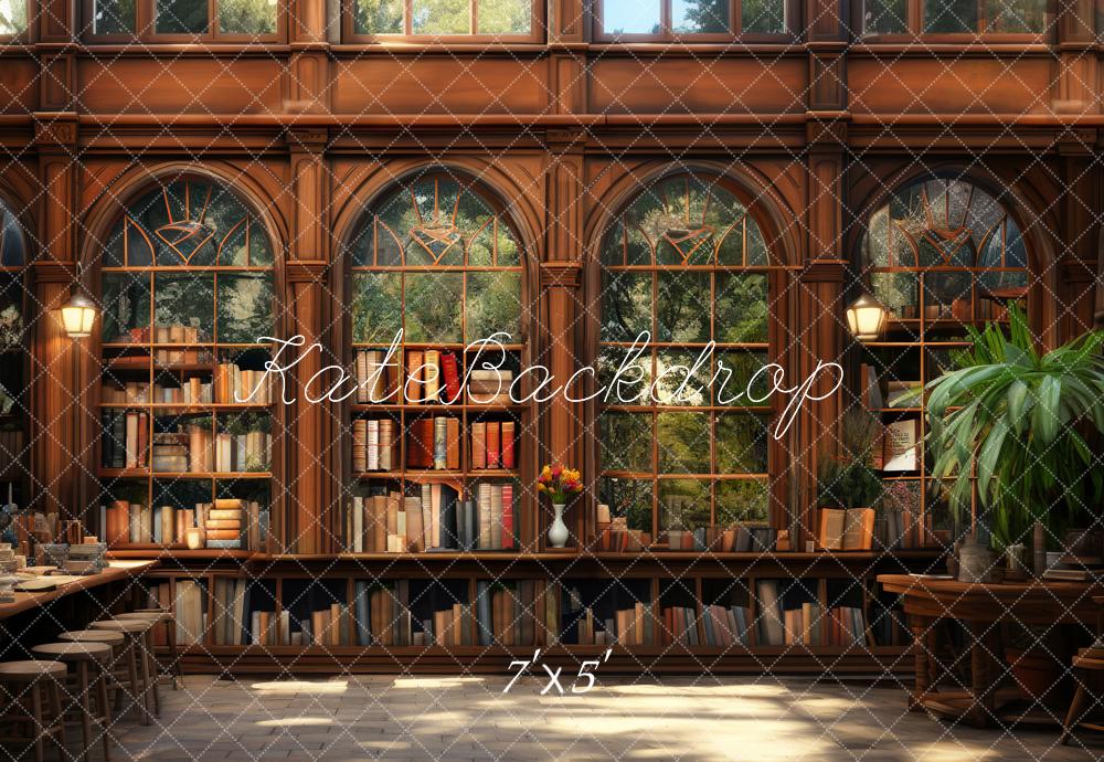 Kate Back to School Book Library Window Backdrop Designed by Chain Photography - Kate Backdrop AU